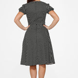 Dolly Dotty Swing Dress in Black