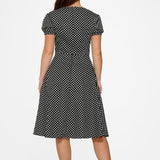 Dolly Dotty Swing Dress in Black