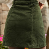 Vogue on Vinyl Button Front Corduroy Skirt