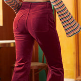 All Aboard For Corduroy Flare-Leg Pants