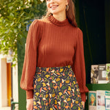 Retro Rendezvous Balloon Sleeve Turtleneck
