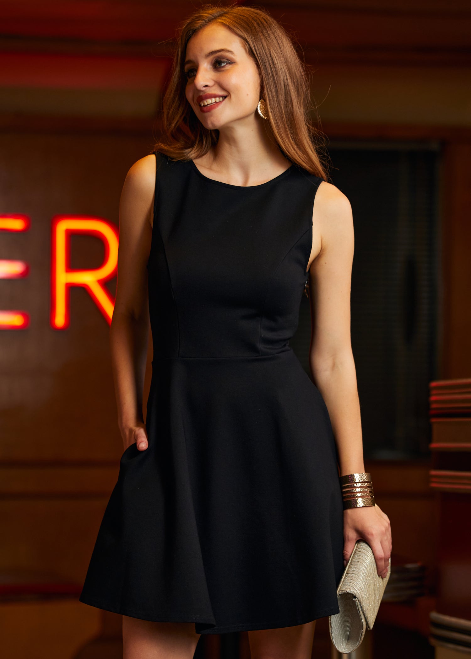 Black Bow Affair Fit And Flare Dress (Final Sale) Black / 1X