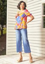In All My Vibrance Peasant Blouse in Bali Floral