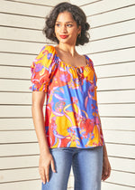 In All My Vibrance Peasant Blouse in Bali Floral