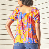 In All My Vibrance Peasant Blouse in Bali Floral (Final Sale)
