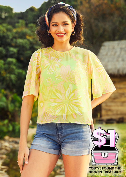 Fluttering Outta Sight Blouse (Final Sale)