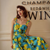 Lemon Print Swing Dress