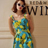 Lemon Print Swing Dress