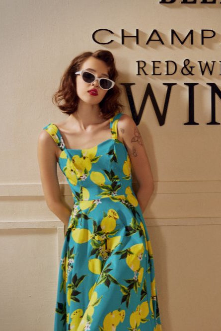 Lemon Print Swing Dress