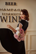 Black & White Keyhole Swing Dress