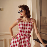 Red & White Picnic Swing Dress
