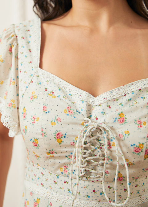 GUNNE SAX for ModCloth Gabriella Baby Doll Dress in Mia Bouquet, Size L