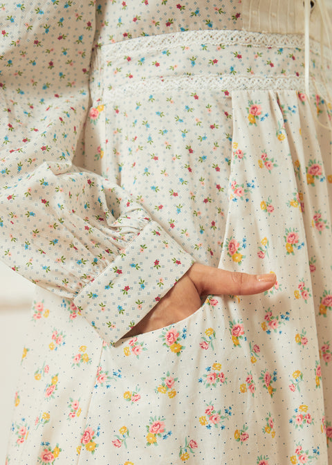 GUNNE SAX for ModCloth Rose Lace-Up Cotton Midi Dress Mia Bouquet / 3X GUNNE SAX for ModCloth Rose Lace-Up Cotton Midi Dress Mia Bouquet / 3X