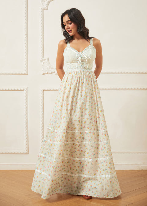 GUNNE SAX for ModCloth Reyna Lace-Up Maxi Dress