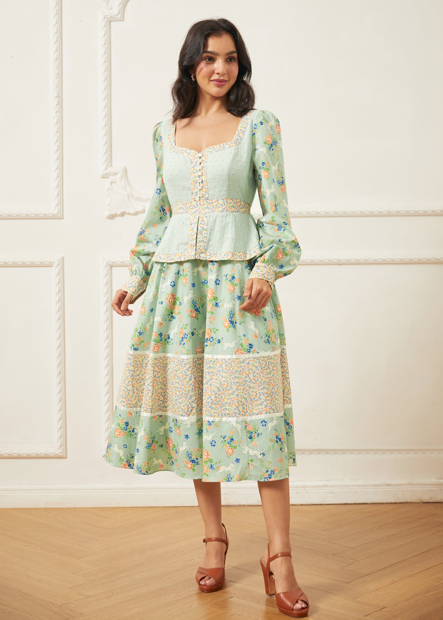 GUNNE SAX for ModCloth Lilly Corselette Midi Dress