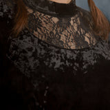 Black Diamond Velvet Swing Dress