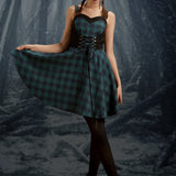 Green Plaid Swing Dress