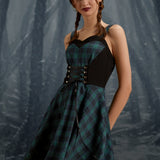 Green Plaid Swing Dress