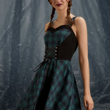 Green Plaid Swing Dress