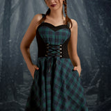 Green Plaid Swing Dress