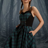 Green Plaid Swing Dress