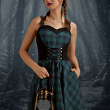 Green Plaid Swing Dress