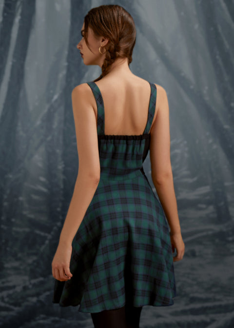 Green Plaid Swing Dress