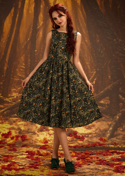 Pumpkin Foliage Midi Dress