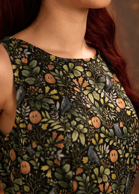 Pumpkin Foliage Midi Dress