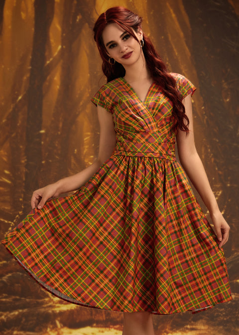 Orange Plaid Greta Dress 2X Orange Plaid Greta Dress 2X