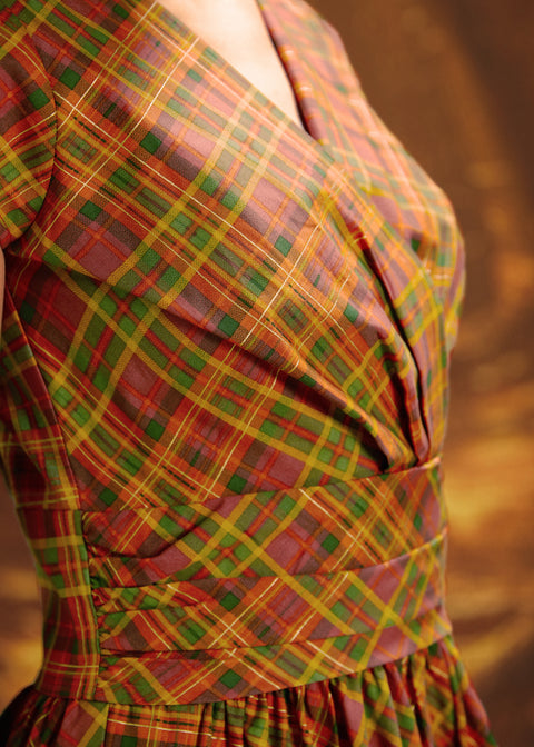 orange plaid dress Orange Plaid Greta Dress 2X