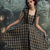 Black Plaid Swing Dress