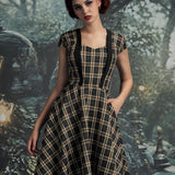 Black Plaid Swing Dress
