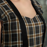 Black Plaid Swing Dress