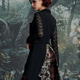 Black Floral Vest Back Split
