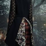 Black Floral Vest Back Split