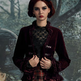 Burgundy Gloria Velvet Tailed Jacket