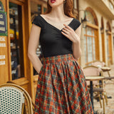 Doris 100% Cotton Skirt - Red Plaid