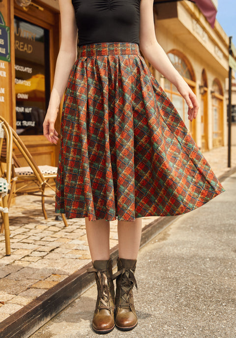 Red Plaid Doris Skirt