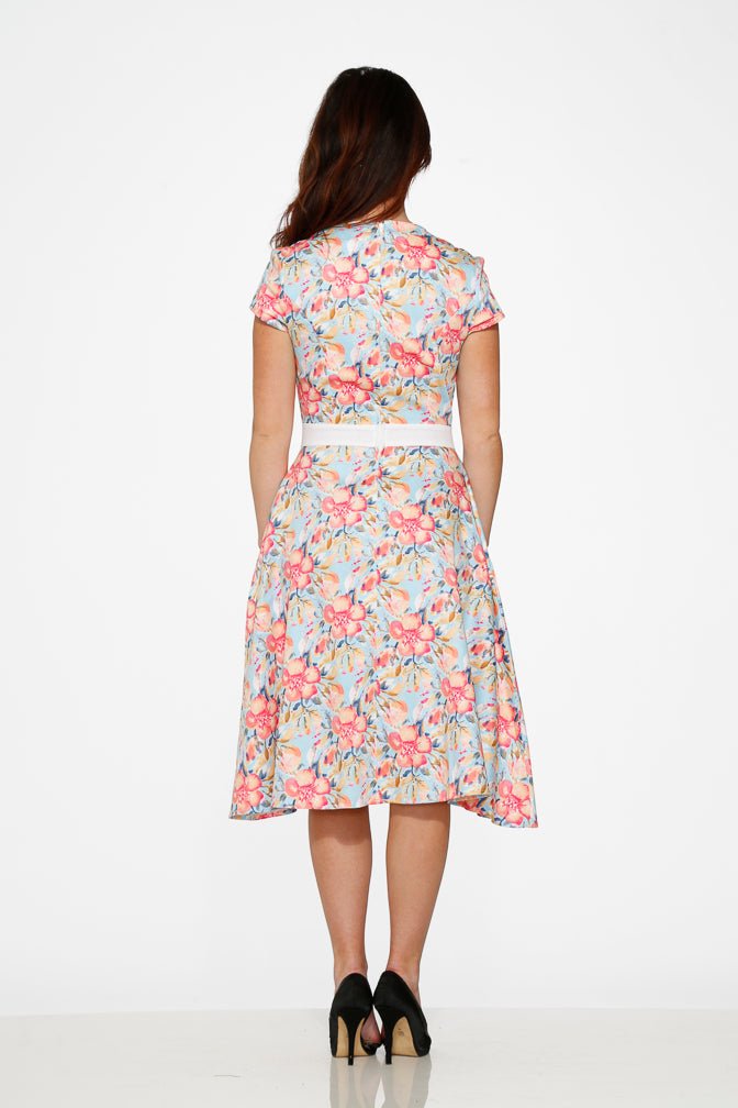 Sweet Hibiscus Swing Dress