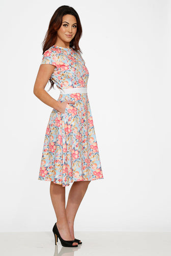 Sweet Hibiscus Swing Dress