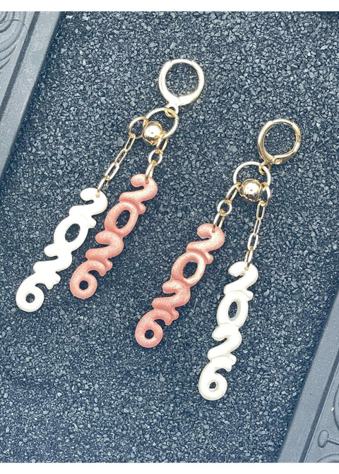 Jump Into 2026 Sparkly Rose Gold Earrings