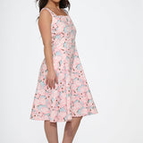 Pink Floral Swing Dress