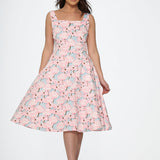 Pink Floral Swing Dress