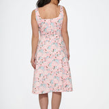 Pink Floral Swing Dress