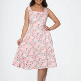 Pink Floral Swing Dress