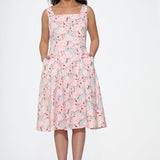 Pink Floral Swing Dress