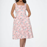 Pink Floral Swing Dress