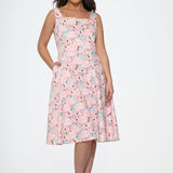 Pink Floral Swing Dress