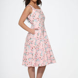 Pink Floral Swing Dress